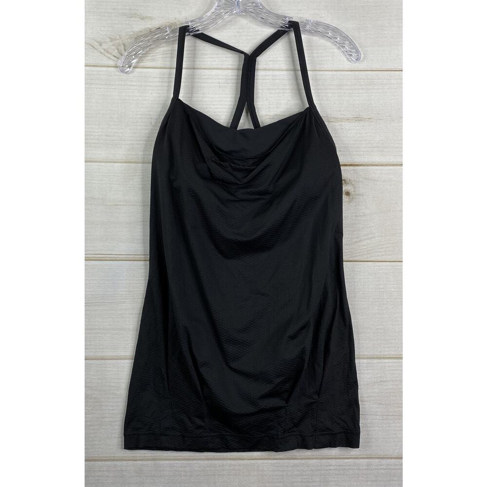 Lululemon C.Y.B Tank Top S 0/2 Black Open Back Shelf Bra Sports Lightweight Gym